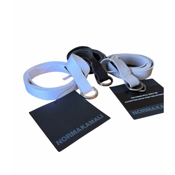 Norma Kamali Skinny Belt Bundle 3 NWT One Size White Dust Southwest D Ring main image 16